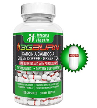 3G BURN Extreme Fat Burner with Garcinia Cambogia   Green Coffee   Forskolin   Green Tea - Thermogenic Pharmaceutical Grade Rapid Weight loss Diet Pills - Clinically Proven Powerful Appetite Suppressants With Maximum Energy - Made in America!