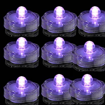 SUPER Bright LED Floral Tea Light Submersible Lights For Party Wedding (Purple, 60 Pack)
