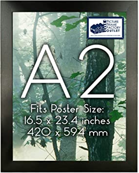 Poster Frame | A1 A2 A3 A4 A5 Sizes | 1.25 Inch Black Frame | Includes Hanging Hardware and Plexi-Glass | Made in USA | Picture Frame (A2-16.5 x 23.4 inches_420 x 594 mm)