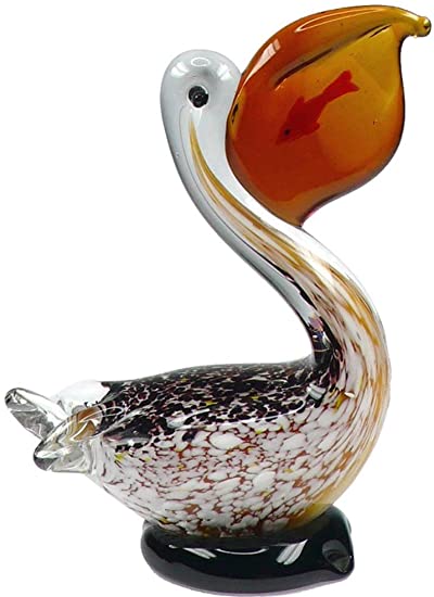Chesapeake Bay Glass Pelican with Fish in Bill 68539 6.75 Inches X 5.5 Inches x 2.5 Inches