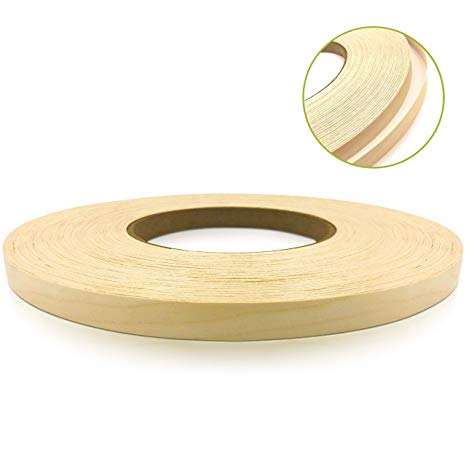 Edge Supply Brand Maple 7/8" X 250' Roll Preglued, Wood Veneer Edge banding, Iron on with Hot Melt Adhesive, Flexible Wood Tape Sanded to Perfection. Easy Application Wood Edging, Made in USA.