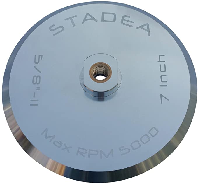 Stadea ABP105Q 7" Hook and Loop Backing Pad With Rigid Aluminium Backing, 5/8" 11 Brass Arbor