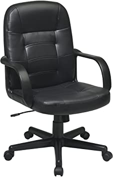 Office Star Mid Back Padded Seat and Back Eco Leather Adjustable Managers Office Chair