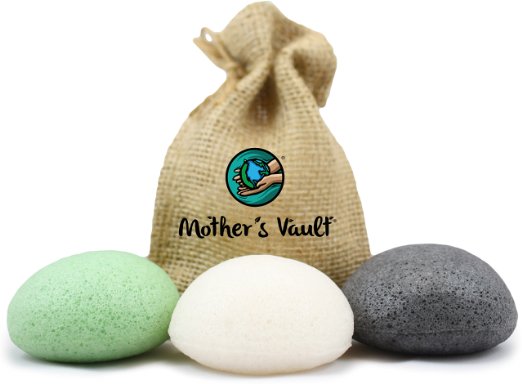 Organic Exfoliating Premium Konjac Sponges   Free Burlap Travel Case   Charity Donation - All Natural Beauty Supply Prevents Breakouts While Exfoliating & Toning for a Better Complexion