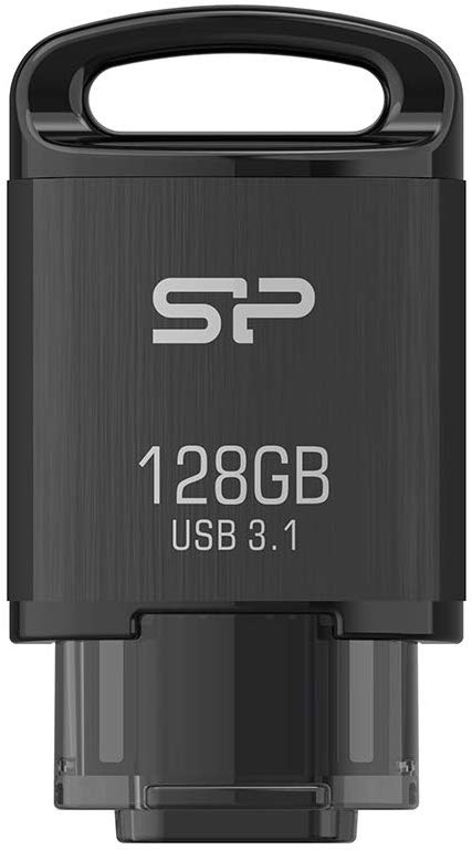 Silicon Power 128GB USB-C Type C 3.0/3.1 Gen 1 Flash Drive Mobile C10, Black