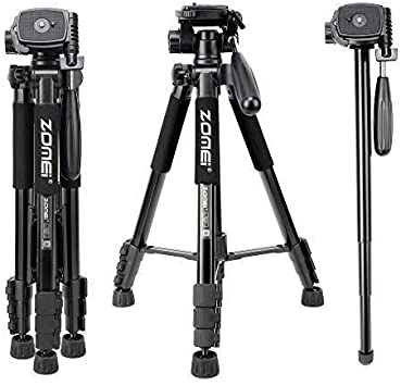 ZOMEi Q222 Lightweight Tripod Monopod Portable Travel Camera Stand with 3-Way Pan Head and Carry Bag, Compatible with Canon Nikon Sony and DSLR