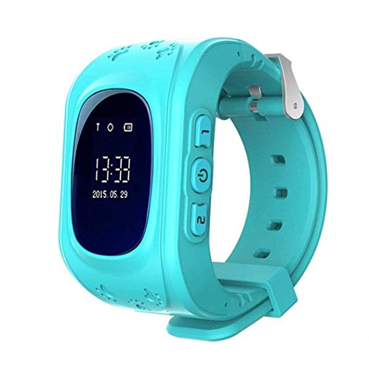 Jsbaby Kids Smart Watch for Children Girls Boys Digital Watch with Anti-Lost SOS Button GPS Tracker Smartwatch Great Gift for Children Pedometer Smart Wrist Watch for iOS Android (Blue)