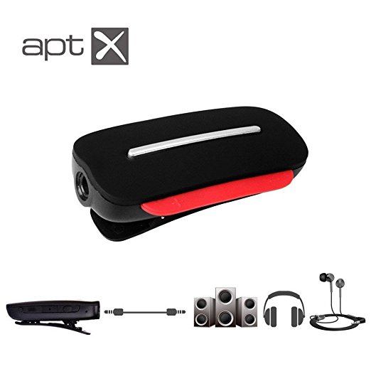 Avantree aptX 2-in-1 Bluetooth 4.0 Headphone Adapter Receiver and Wireless Clip-on Headset with Built-in Mic, Support any 3.5mm Audio Devices Clipper