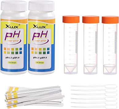 XLUX Soil pH Tester, Acidity Test Meter, Strips Kit 200 Tests, for Garden Home Lawn Farm Vegetable Yard Compost Outdoor and Indoor Plants, 4.5-9.0 Range