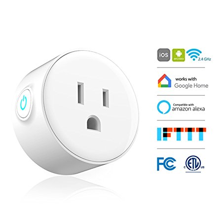 Smart Plug, Woostar Wifi Smart Socket Mini Outlet Compatible with Amazon Alexa Echo and Google Home, IFTTT, Remote Control Your Devices from Anywhere, FCC ETL Listed