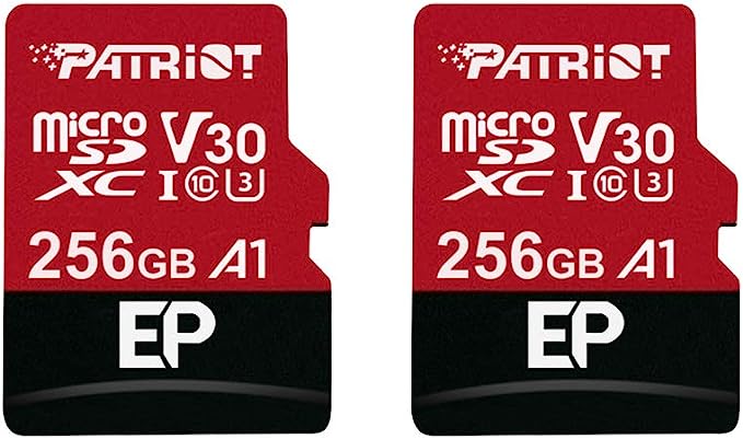 Patriot 256GB A1 / V30 Micro SD Card for Android Phones and Tablets, 4K Video Recording - 2 Pack Retail Units