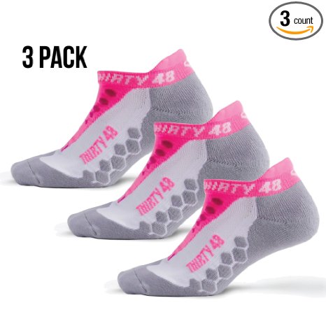 Running Socks for Men and Women by Thirty 48 - Features CoolMax Fabric That Keeps Feet Cool & Dry - 1 Pair, 3 Pair, or 6 Pair