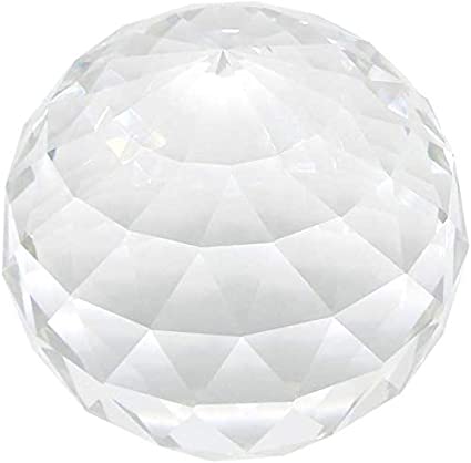 Clear Glass Crystal Ball Prism Suncatcher Rainbow Maker, Sphere Faceted Gazing Ball for Window, Feng Shui, Home Office Garden Decoration (120mm/4.72inch)