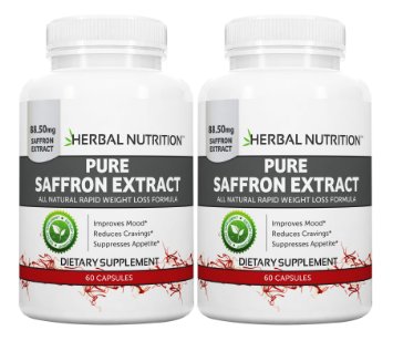Saffron Pure|88.5mg|Buy One Get One Free!|60 Capsules per Bottle| 100% Satiereal Saffron Extract|All Natural Mood Enhancer|Feel Great & Lose Weight! Free Shipping