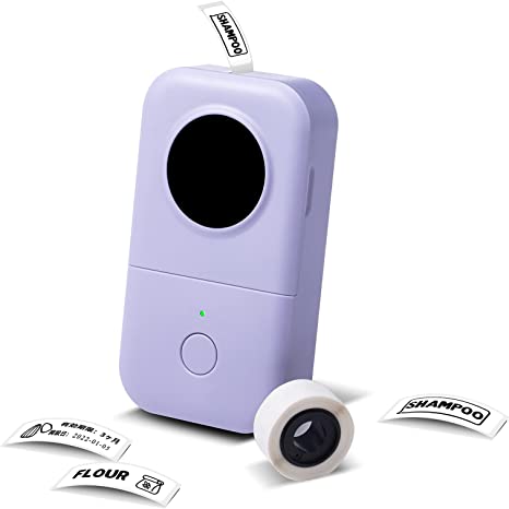 Mini Label Maker-Phomemo D30 Small Label Maker Machine, Bluetooth Label Maker Machine with Tape, for Home Office Organization, Purple