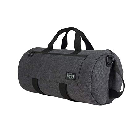 RYOT Pro Duffle Bag - Carbon Series with SmellSafe and Lockable Technology (Black, 16")