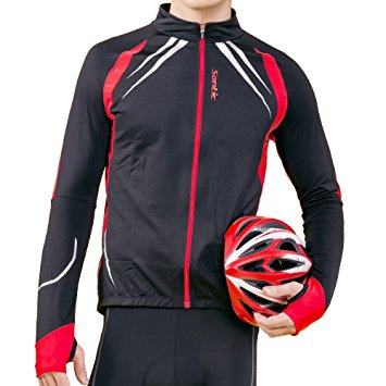 SANTIC Cycling Fleece Thermal Long Jersey Winter Jacket Red-Gabriel