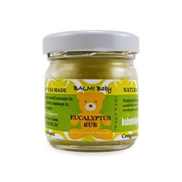 Balm Baby Eucalyptus Rub - Natural Chest and Tummy Rub For Stuffy Noses and Chests and Nausea  (2 Ounce Glass Jar)