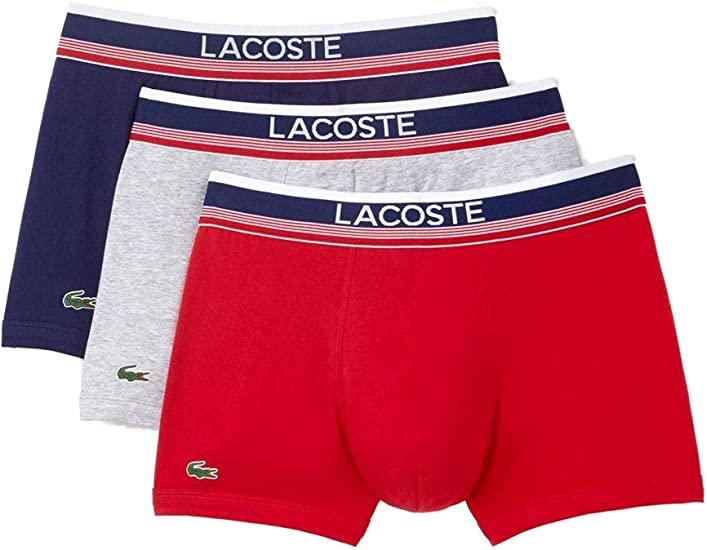 Lacoste Men's 3 Pack Trunks, Multicoloured