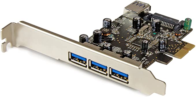 StarTech.com 4 Port PCI Express USB 3.0 Card - 3 External and 1 Internal - Native OS Support in Windows 8 and 7 - Standard and Low-Profile (PEXUSB3S42)