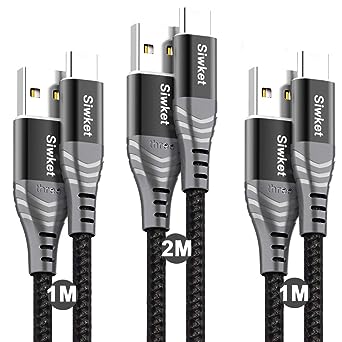USB C Cable 3.1A Fast Charging, [3 Pack 3.3/3.3/6.6ft] USB C Charger Cable USB Type C Cable Braided Fast Charger Cable for Samsung S21 S20 S10 A71/A70/A50 Note 10 9 8 Google LG HTC Motorola Huawei