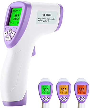 HELOV No-Touch Quick Read Forehead Body Digital Infrared Thermometer Gun for Adults Bady Kids, Food Meat Water Milk Temperature Thermometers, 5-15cm Distange Range