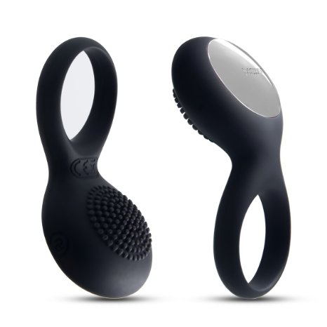 SVAKOM Tyler Rabbit Cock Ring 100 Waterproof Rechargeable Powerful Vibrating Silicon Penis RingClitoral Stimulate Massager Sex Toys Adult Products for Couples Discreet PackagingBlack