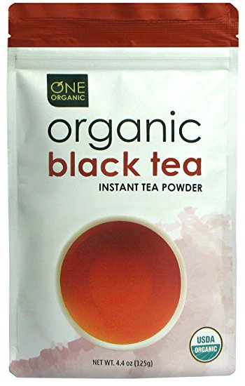 ONE ORGANIC Instant Tea Powder (Black) – 4.4 oz. – 125 Servings – USDA Certified Organic – 100% Pure Tea - Instant Hot or Iced Tea – Unsweetened – No Fillers or Preservatives (Winter Special Sale)