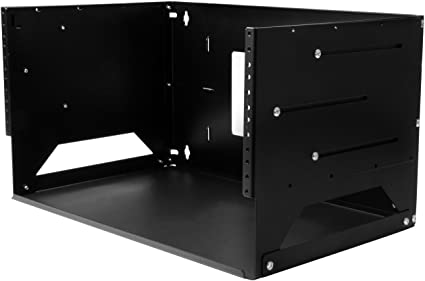 StarTech.com 4U Open Frame Wall Mount Network Rack w/ Built in Shelf - 2-Post Adjustable Depth (12" to 18") Equipment Rack - 75.2lbs (WALLSHELF4U), Black