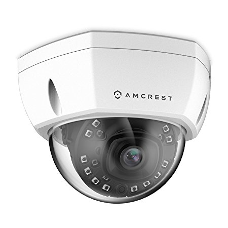 Amcrest 5MP POE Camera UltraHD Indoor Outdoor POE IP Security Camera System Dome IP67 Weatherproof, 98ft IR Night Vision, 5-Megapixel (2688 TVL) IP5M-1176E (Black)