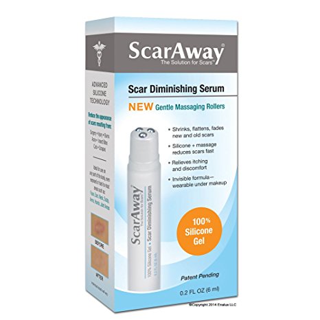ScarAway Silicone Scar Gel Treatment and Diminishing Serum with Massaging Applicator, 0.2 Fl Oz