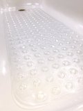 Extra-Long ANTI-MICROBIAL Non-Slip Bath Tub Mat - Vinyl - Clear