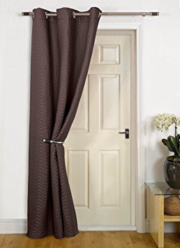 Chocolate Thermal Winter DOOR Curtain - Reduces Heat Loss, Prevents Draughts, Saves Energy.