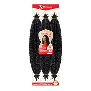 Outre Crochet Braids X-Pression Twisted Up 3X Springy Afro Twist 24" (3-pack, 1B)