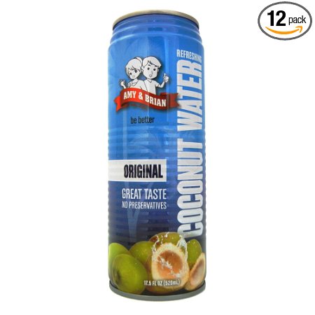 Amy & Brian Coconut Water Original, 17.5 Ounce Can (Pack of 12)