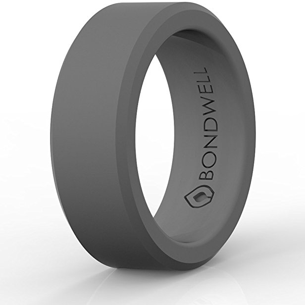 BEST SILICONE WEDDING RING FOR MEN "Protect Your Finger & Marriage" Safe, Durable Rubber Wedding Band for Active Athletes, Military, Crossfit, Weight Lifting, Workout - 100% Guarantee