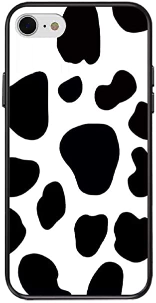 BLLQ Soft Silicone Slim Thin Fit Gift Cover Case Compatible with iPhone SE 2020,White and Black Milk Design Cow Design Cover Case Compatible with iPhone7/iPhone8/iPhoneSE2020 [4.7"] White-Black(7)