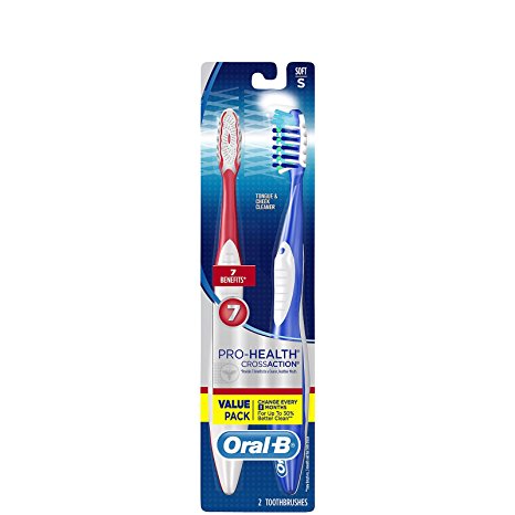 Oral-B Pro-Health All-In-One Toothbrush for Hard to Reach Places, 40S - Soft, Pack of 2