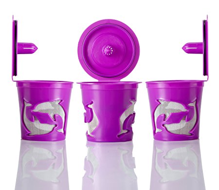 GOLOHO Purple Reusable K-cups Eco Single Brew for Keurig Coffee Pack of 3
