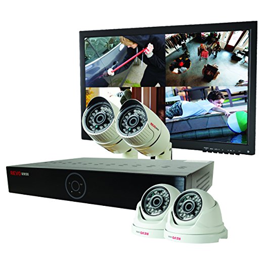 REVO America RG41D2CB2CM22-1T Genesis HD 4 Ch. 1TB NVR Surveillance System with 4 1080p 2MP Cameras (White)