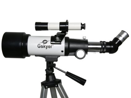 Gskyer Refractor 70mm Apeture 400mm Az Mount Telescope- Wide Bright Multicoated Eyepiece Maximum to 22mm Dia-sturdy Stainless Tripod- Good Partner to View Moon and Planet Just At Your Home-with Handy Bag