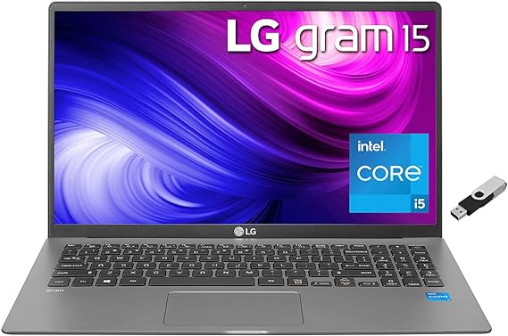 LG Gram Ultralight Laptop 2022, Full Day Battery, 15.6" FHD IPS, Intel 11th i5-1135G7, 16GB LPDDR4, 1TB (512x2) NVMe SSD, Iris Xe Graphics, Backlit Keyboard, RJ-45, Win 10 Pro, COU 32GB USB