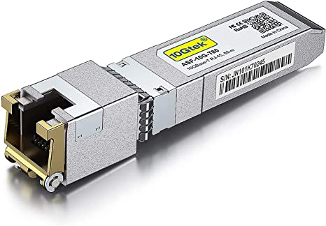 10GBase-T SFP  Transceiver, 10G T, 10G Copper, RJ-45 SFP  CAT.6a, up to 30 Meters, Compatible with HPP, HP Aruba