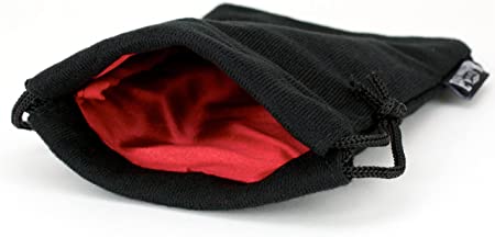 Classic Large Dice Bag - 5x8 Inches with Drawstring Closure and Durable Design - Holds 100  Polyhedral Dice (Red Interior)