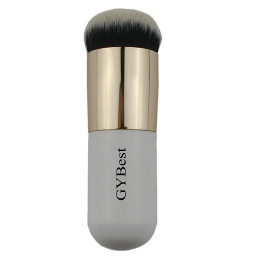 GYBest Best Quality 1PCS Bold Handle Large Round Head Makeup Brushes/foundation Brush/blush Brush/buffer Brush/powder Brush/bronzer Brush/bb Cream Brush/beauty Cosmetics (Golden and White)