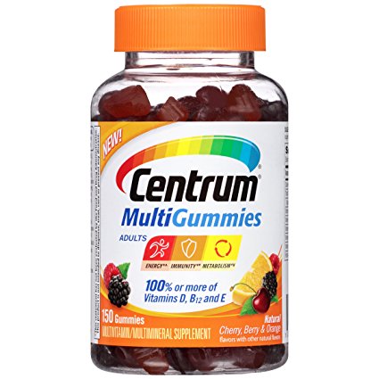 Centrum Adults MultiGummies Multivitamin/Multimineral Supplement (Natural Berry, Cherry, & Orange Flavor, 150-Count Gummies)