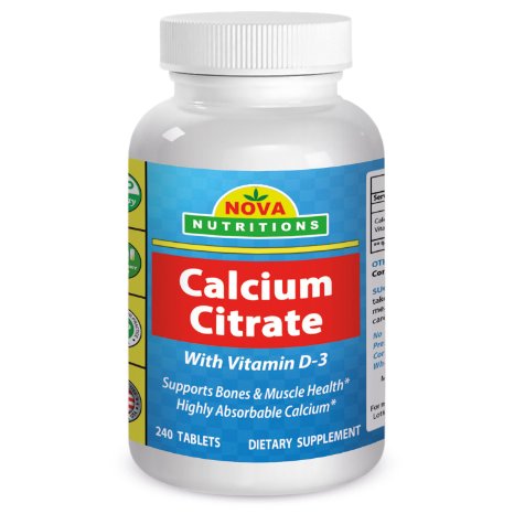 Calcium Citrate with D3 by Nova Nutritions