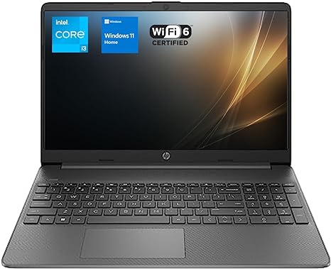 HP Essential Laptop, 15.6" FHD Display, Intel Core i3-1215U, 12GB DDR4 RAM, 256GB SSD, Webcam, HDMI, Windows 11 Home, Wi-Fi 6