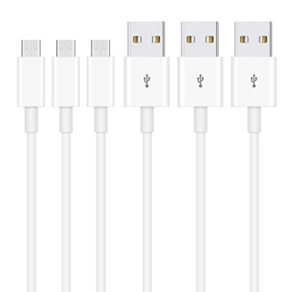 Micro USB Cable,Skonyon 3-Pack 3Ft Premium Micro USB Cable High Speed USB 2.0 A Male To Micro B Sync And Durable Charging Cable Samsung, HTC, Motorola, Nokia, Android, And More(White)