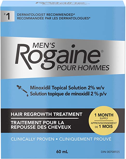 Rogaine Men's Rogaine 2% Minoxidil Topical Solution - Hair Loss & Thinning Treatment, 1 Month Supply , 60 ml (Pack of 1)